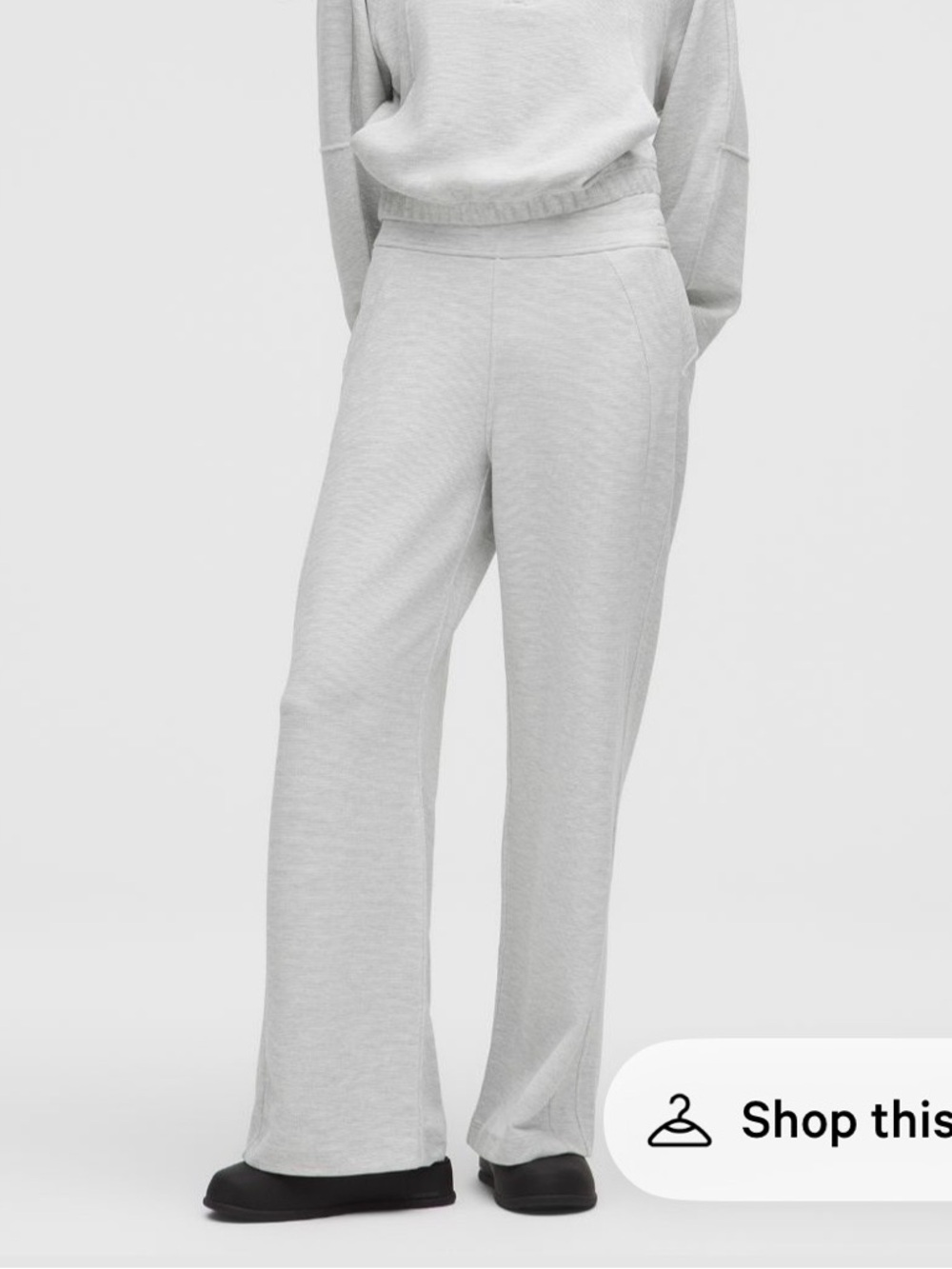 Lululemon scuba mid rise scuba waffle wide leg pant